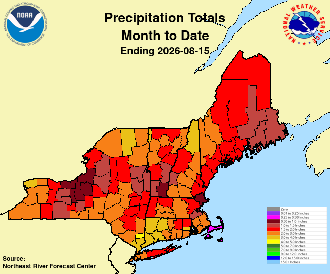 NERFC month to date precipitation total
